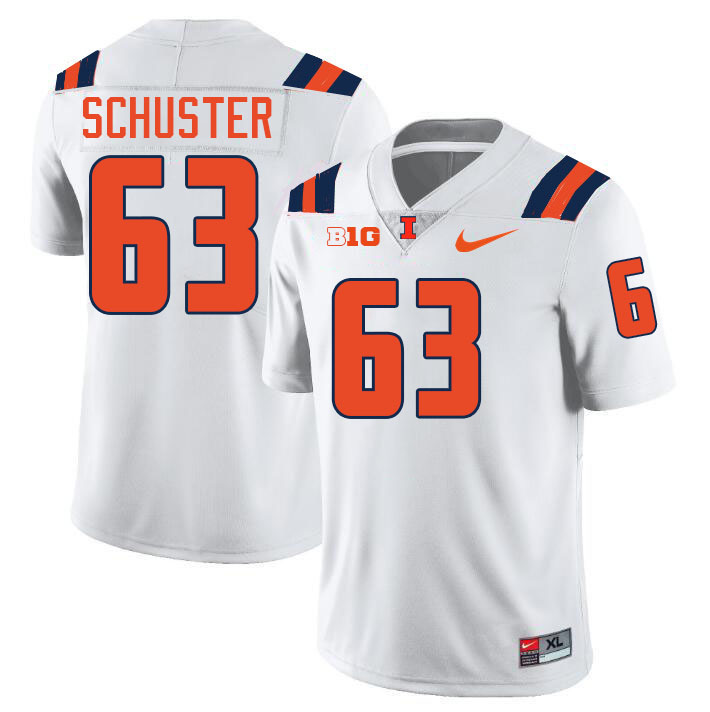 Men #63 Dezmond Schuster Illinois Fighting Illini College Football Jerseys Stitched-White